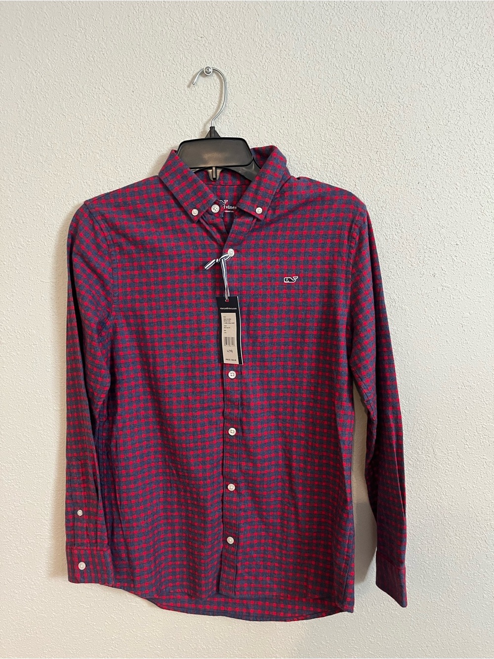NWT Vineyard Vines Red & Navy Checked out Button-Down Shirt size L (16)